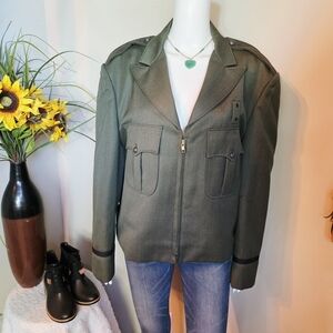 Vintage Military Crop Jacket Size 44 Ornate California Buttons